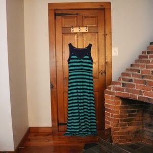 Turquoise & Navy Maxi Dress
